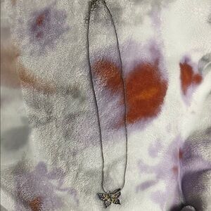 HALARA Silver Butterfly Necklace with Multicolor Enamel